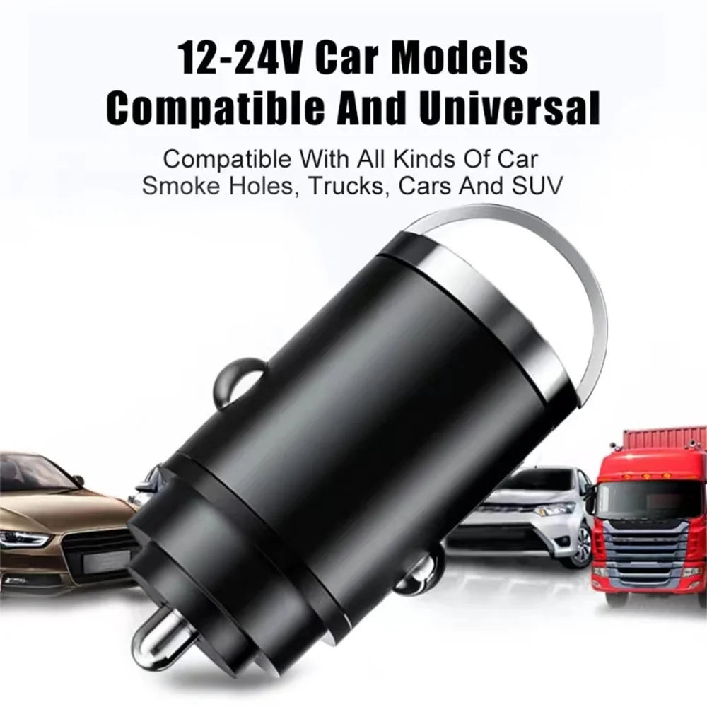 USB 100W Mini Car Charger Fast Charging Head Cigarette Lighter in Car For Xiaomi Samsung Huawei QC3.0 PD Type C Car Phone Charge