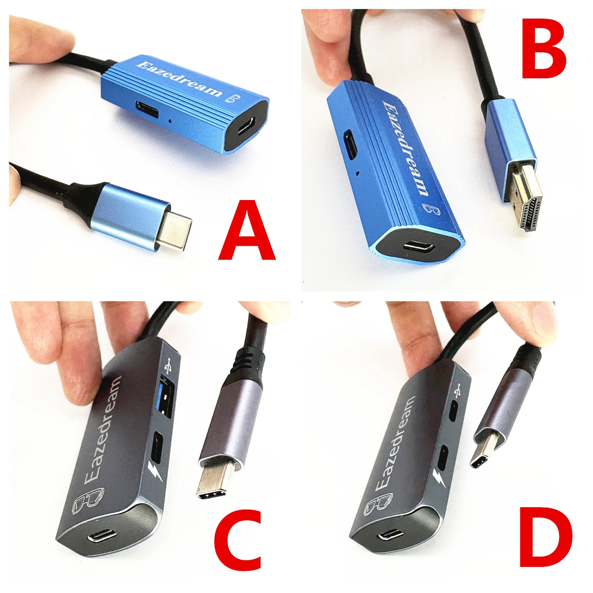 AR Glasses Hub Seamless Multi-Device Type-C HDMI-compatible Charging Adapter for Xreal Beam Viture Rokid Station Rayneo XR USB-C