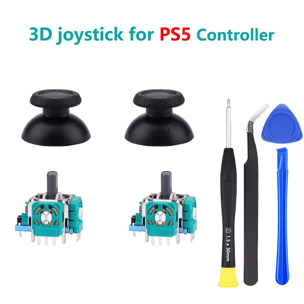 3D Analog Thumbsticks for PS5 DualSense Controller, 2K3 Ohm Joystick Repair Kit with Screwdriver, Drift Fix Replacement Parts