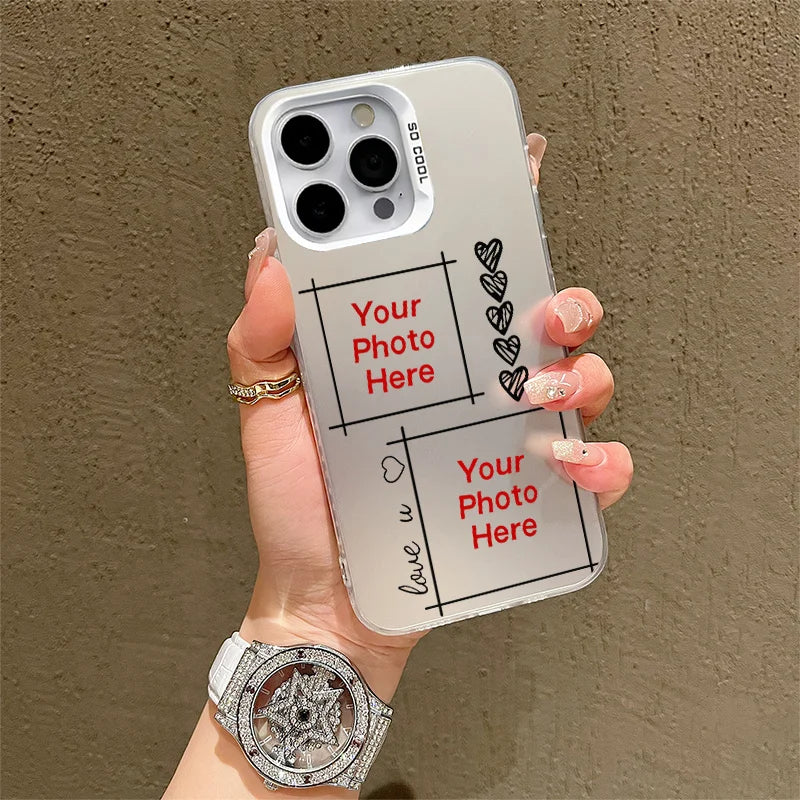 DIY Name Personalised Photos Customized Luxury IMD Cover For iPhone 11 12 13 14 15 16 17 Air Pro Max 7 8 Plus X XS XR 16E Gift