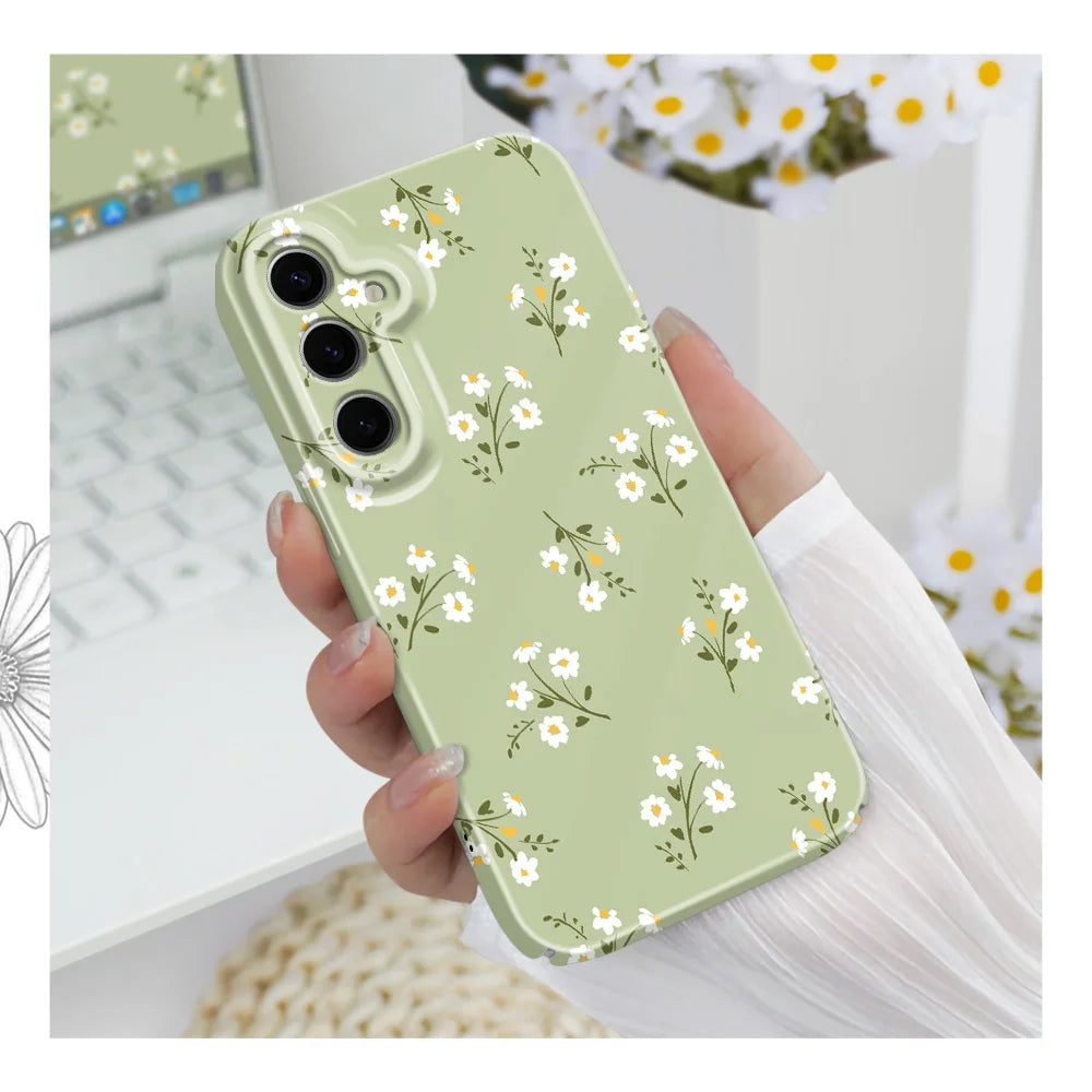 Sunshine Flower Phone Case For Samsung Galaxy S25 S24 S23 S22 S21 S20 Plus Ultra FE 5G Film Hard Cover