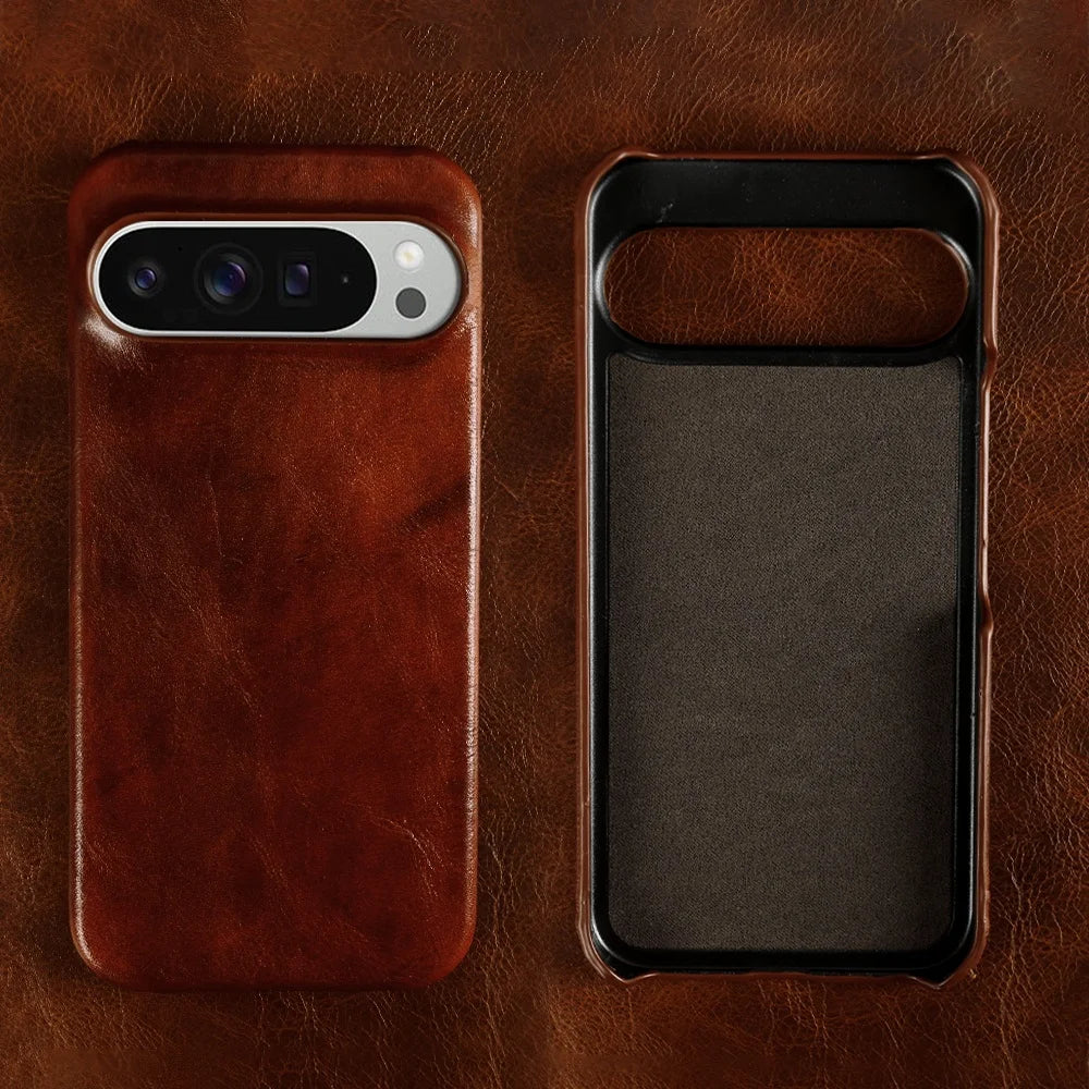 ZWW Genuine Leather Case for Google Pixel 10 Pro 9Pro 8Pro 6A 6Pro 7Pro Vintage Phone Cases Capa Back Coque Shell Carcasa