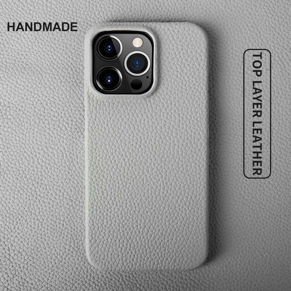 For Iphone 14 Pro Max Case Luxury Genuine Leather Cover Business Phone Cases Back Cover for Iphone 13 18Pro 15 12 XR XSMax Coque