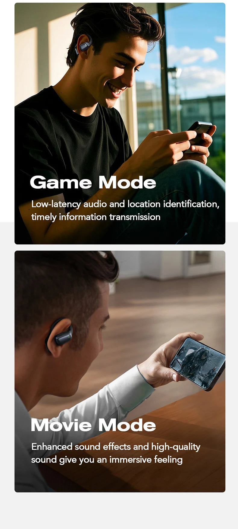 HTC NE25 Bluetooth Earphones AI Translator Earbuds Noise Lightweight Earbuds LCD Touch Screen Wireless Headphones 60h Long Life