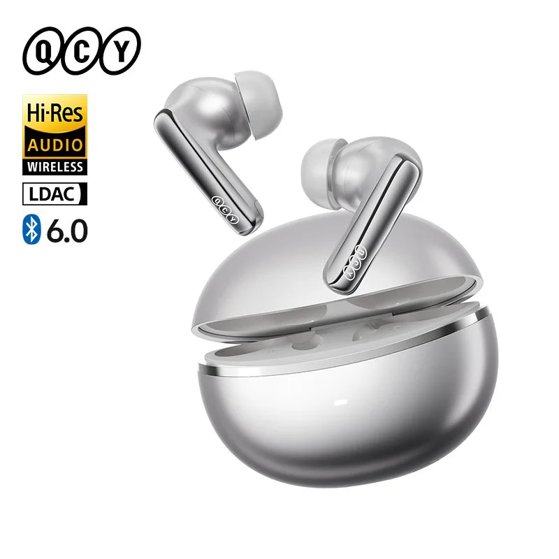 QCY HT18 MeloBuds N70 Wireless Earphones Bluetooth 6.0 Hi-Res with LDAC Audio Earbuds Hybrid ANC Dual Driver Headsets 50Hrs IPX5