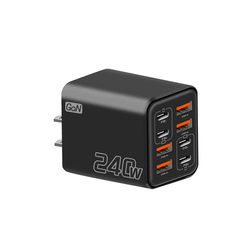 240W GaN USB C Charger 8 in 1 Fast Charging Phone Charger Power Adapter For iPhone Xiaomi Type C EU/US/UK Plug Wall Charger 2026
