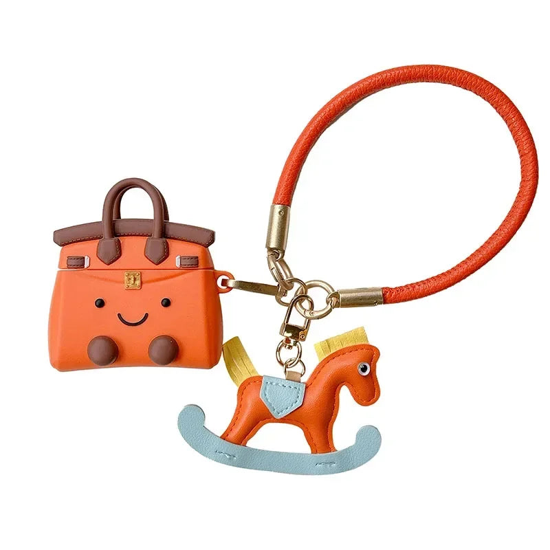 Handbag Case with Pendant for Apple Airpods Pro 1st 2nd Generation Silicone Cover for Airpods 4 3 2 1 Protective Air Pods Shell