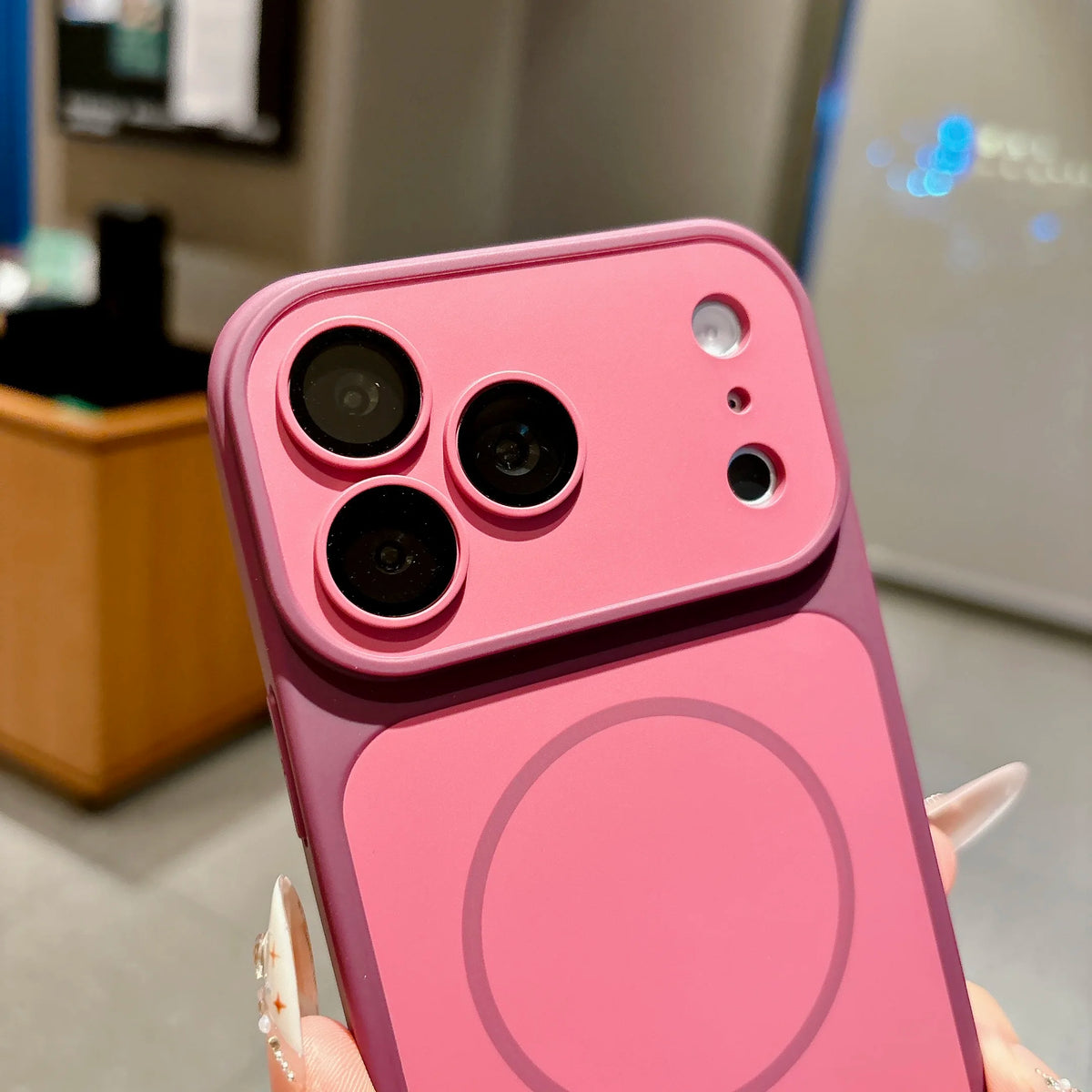 Shockproof Frosted Contrast Color Magnetic Case For iPhone 17 16 15 14 13 12 11 Pro Max Magnetic Capa Lens Protection Cover