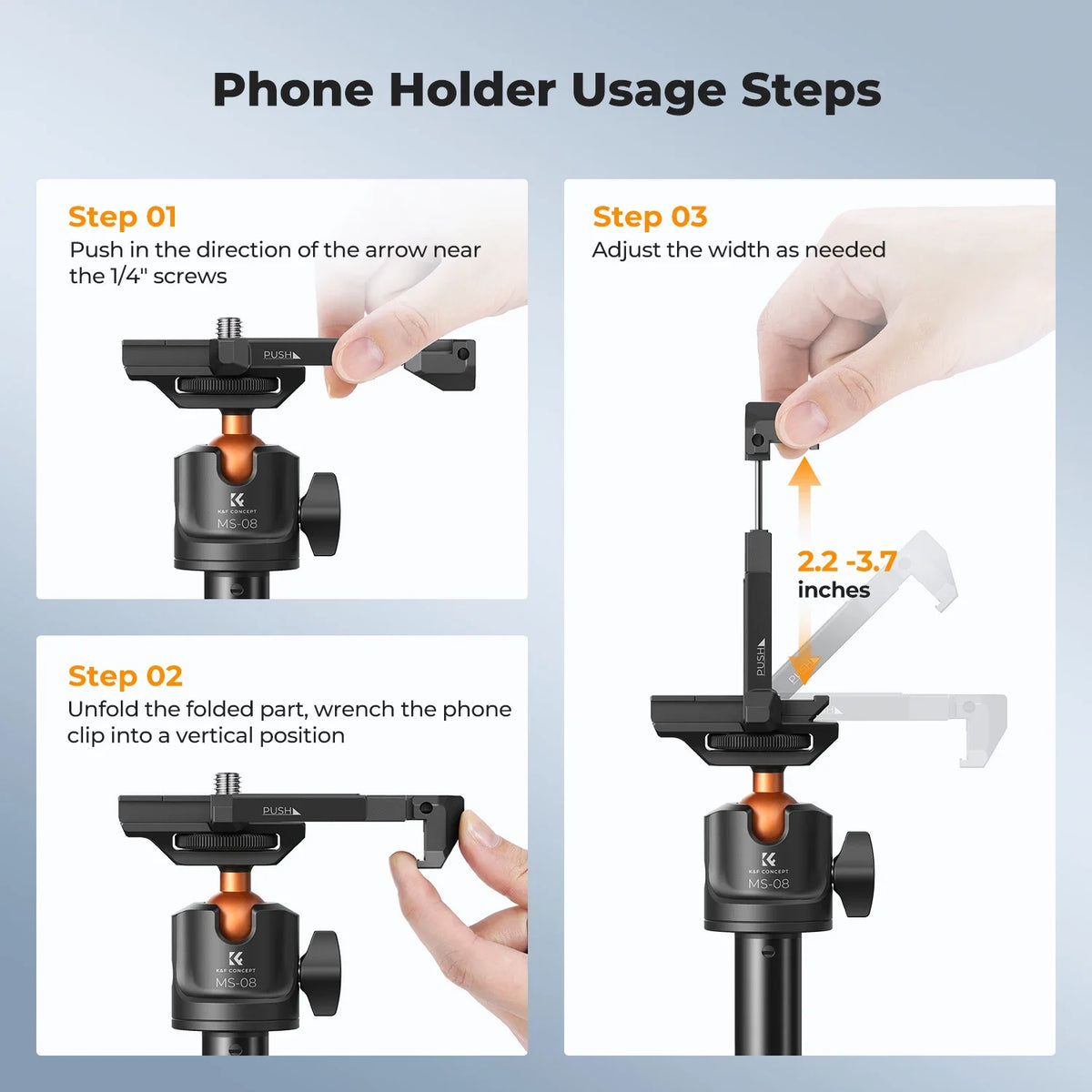 K&F CONCEPT Phone Selfie Stick Tripod 2-in-1 Extendable Cell Phone Tripod Stand with Remote 360° Ball Head for DJI Osmo Pocket3