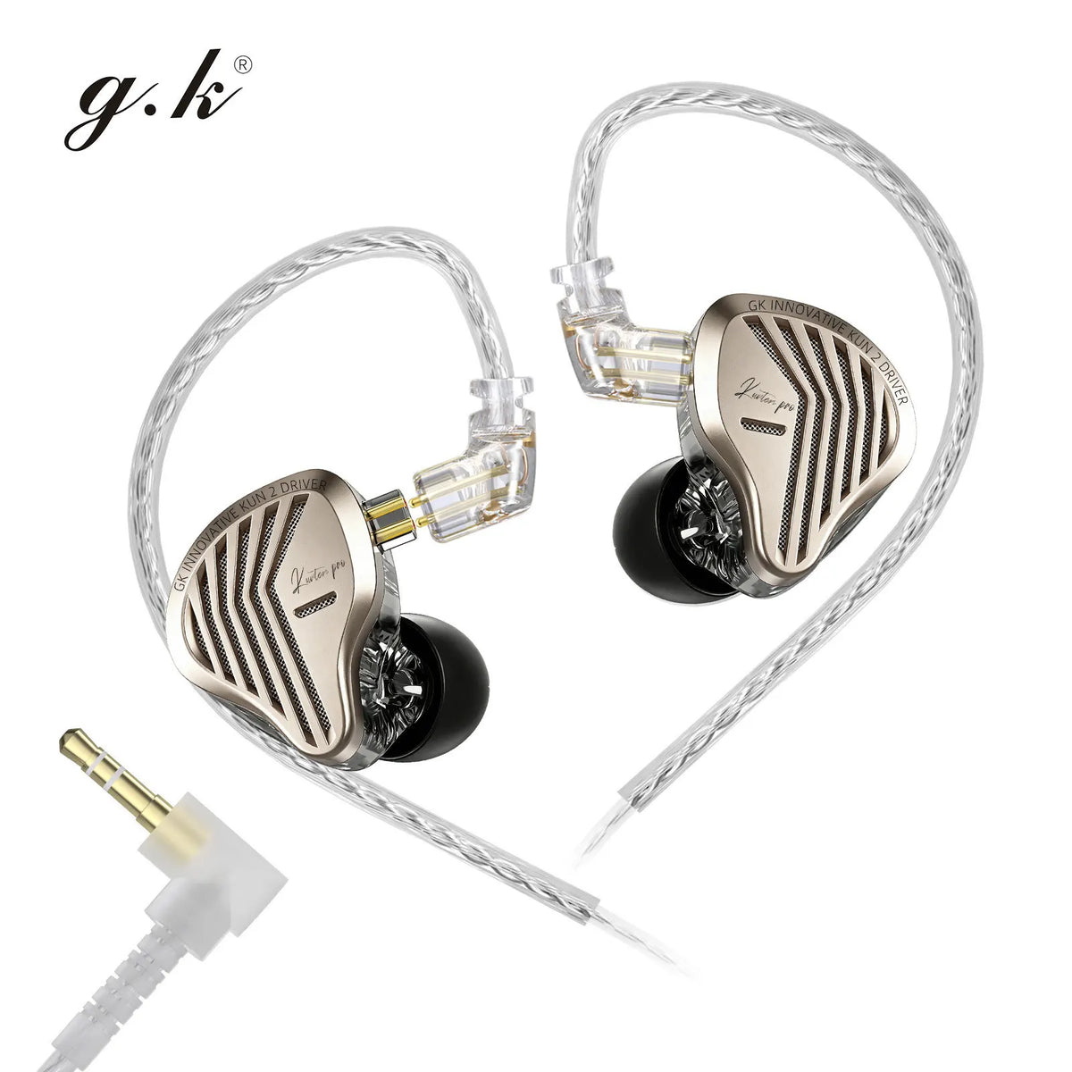 GK KUNTEN PRO HiFi In Ear Earphones Second Generation Dynamic Driver Long Stroke Bass Wired Headset For Music Audiophile