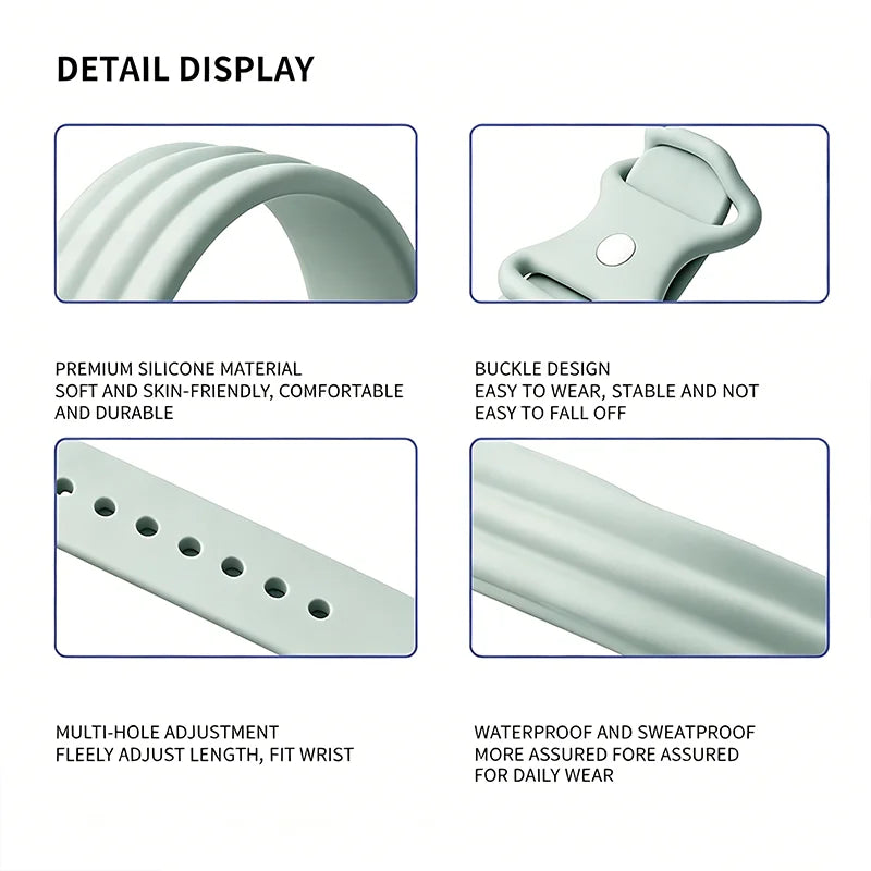 Silicone Loop Sports Watch Strap for Google Fitbit Air Rubber Bracelet Breathable Band Wristband Correa Replacement Accessories