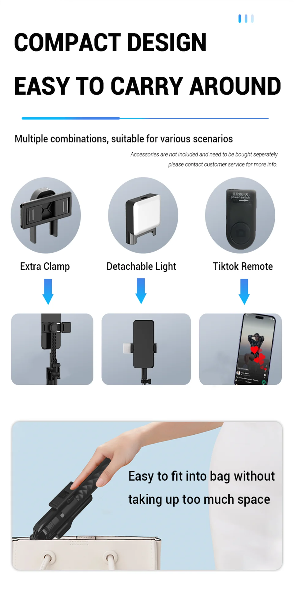 FGCLSY New Tripod for Smartphone Camera,Stand with Bluetooth shutter and light,Wireless Selfie Stick brackets with Phone Holder