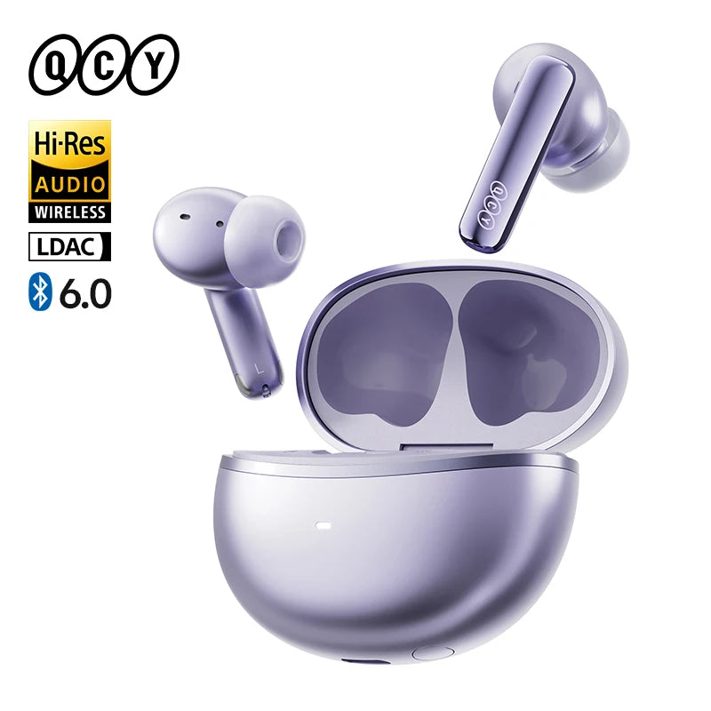 Ship From ES/PL/BR QCY HT18 MeloBuds N70 Wireless Earphones Bluetooth 6.0 Adaptive Hybrid ANC 6 Mics LDAC Hi-Res Audio Earbuds