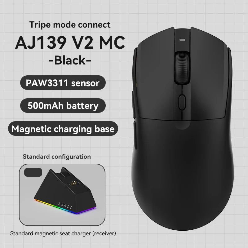 Wireless Gaming Mouse AJ139-V2/AJ139P-V3-MC with 12000DPI Max AJ139P MAX with 32000DPI Magnetic Charging Base Gaming Mouse