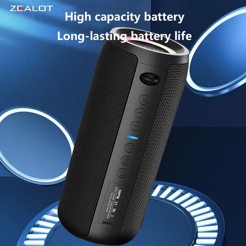 ZEALOT S51 Pro 40W Wireless Speakers, Outdoor Portable Subwoofer Speaker, 5200mAh Battery, 24 Hours Playtime Loud Stereo.