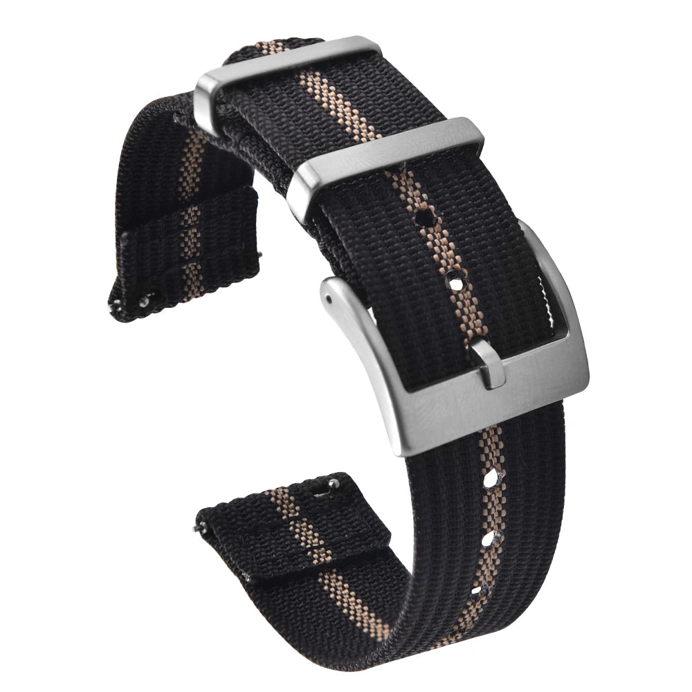 New Ribbed Nylon Watch Strap 18mm 20mm 22mm Qucik Release Straps Military Sports Watchband Fabric Strap for Omega/Smart/Samsung