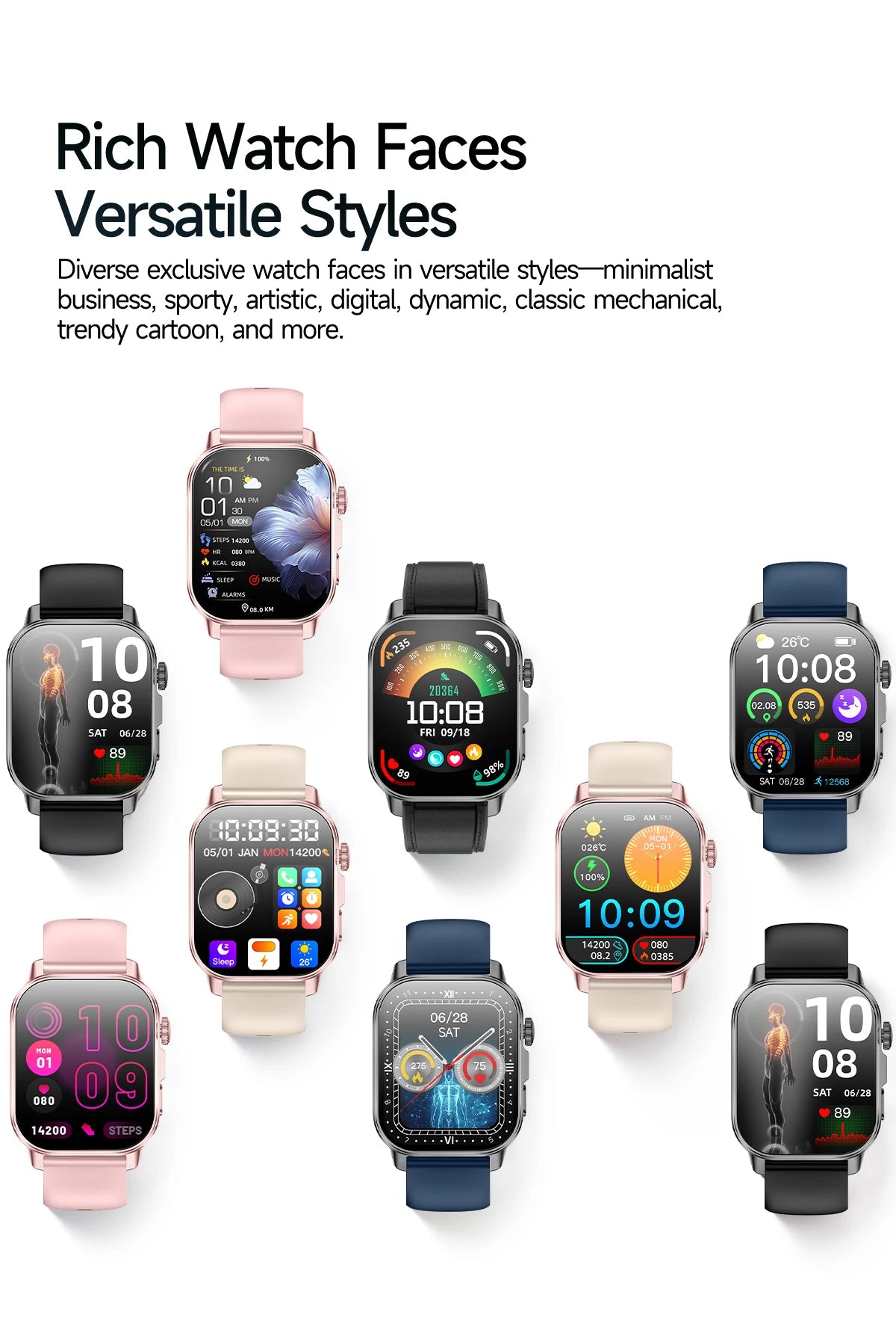 New Men Accurate Health Diagnosis ECG Smart Watch Blood Pressure Blood Oxygen Blood Fat Uric Acid Temp Bluetooth call Smartwatch