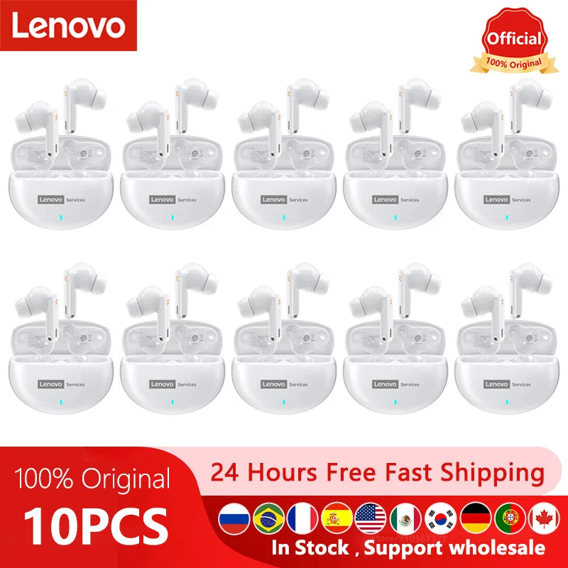 5/10PCS Lenovo LE253 Earphones TWS Wireless Bluetooth 6.0 Headphones ANC Noise Reduction HiFi Sound Gaming Sports Headset New