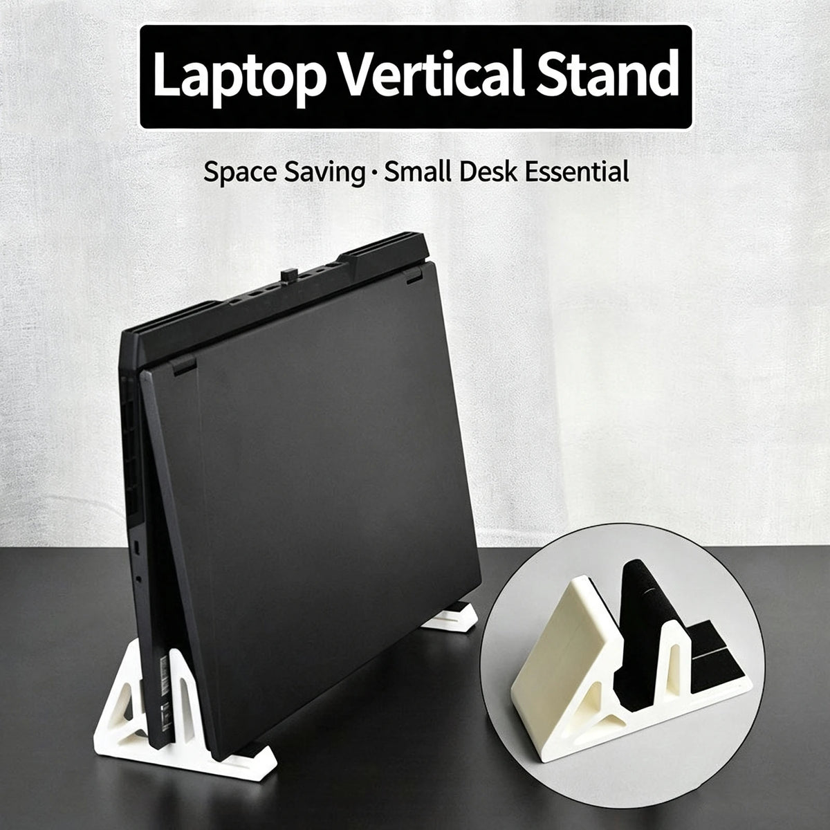 Laptop Vertical Stand Dual‑Use Desktop Holder With Anti‑Slip Strip For Laptop Tablet Phone Space‑Saving Upright Support Bracket