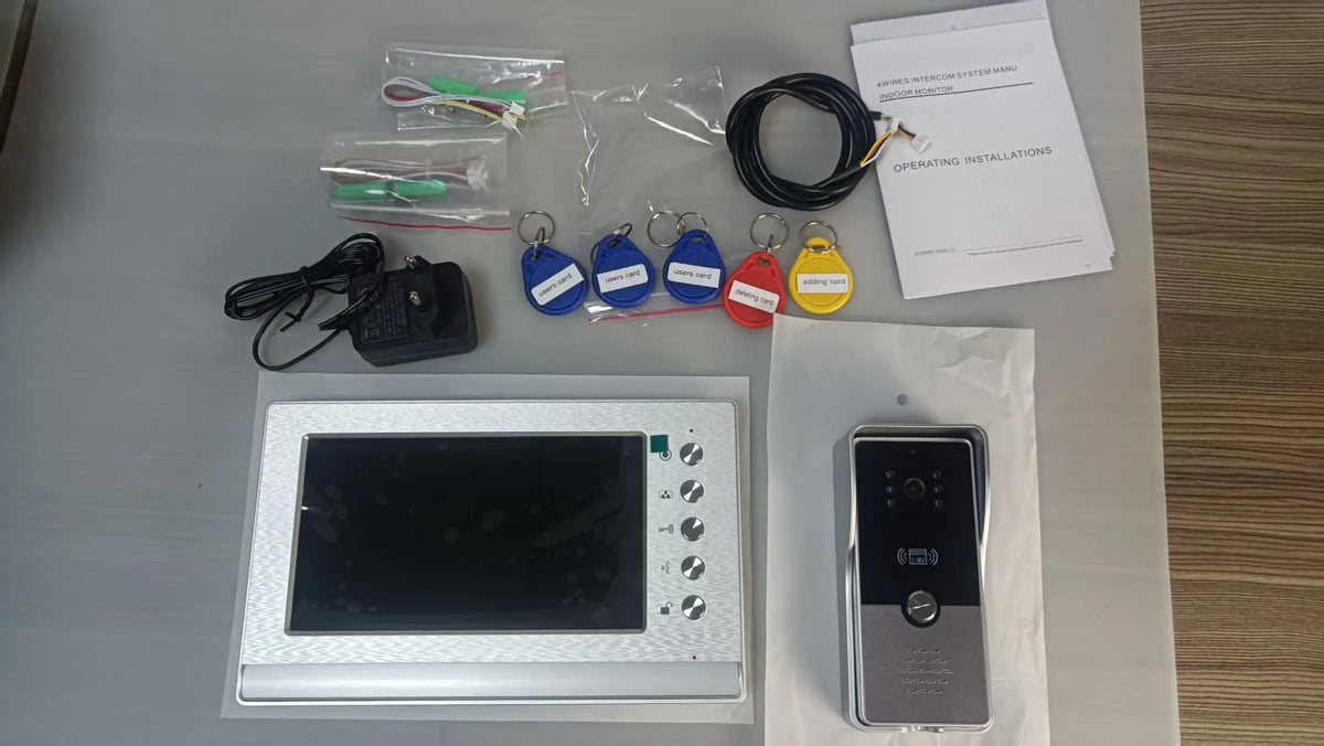 New Apartment Intercom Video Doorbell with RFID Card Unlock 7inch 4 Wired Video Door Phone System unlock 2 door 