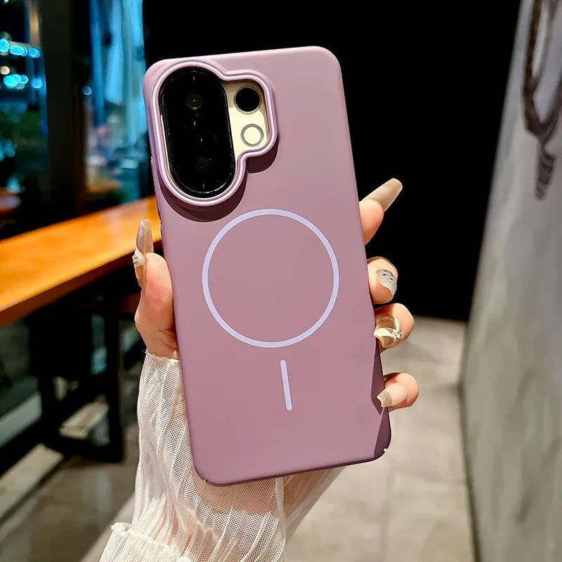 For VIVO X200 FE S30 Pro Mini Case Stylish Simple Solid Color Magnetic PC Cover For VIVO S 30 Promini Shockproof Bumper Funda