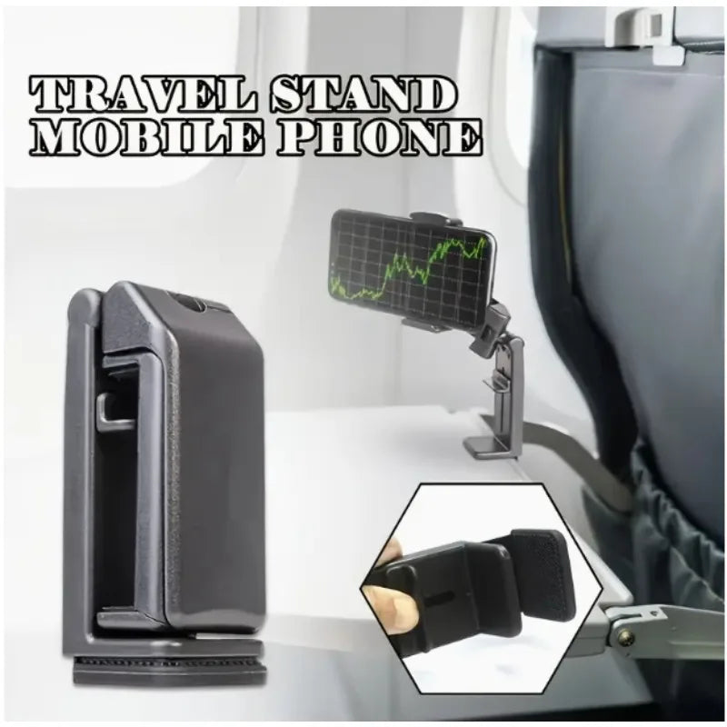 Foldable Rotatable Holding Phone Holder Support Airplane Stand Cell Mobile Desk Portable Travel Stand Train Seat Phone Holder