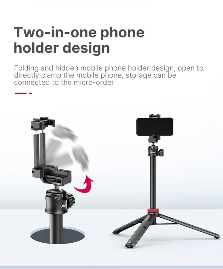 Ulanzi MT-44 1.46M Extend Selfie Stick Tripods Tripod With Phone Clamp For Cameras Cellphone Samsung iPhone Huawei Xiaomi Stand