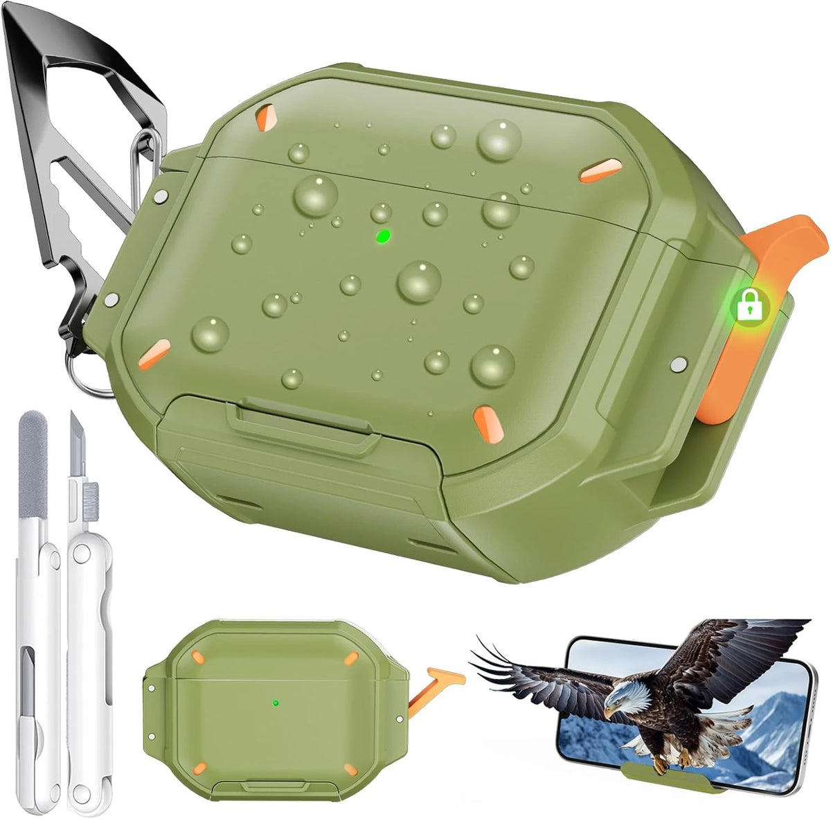 2026 for AirPod 5 Waterproof Case with Lock Sturdy Rugged Case Shockproof Headphone Case for AirPods Pro 3/4/5 Earbuds Cases