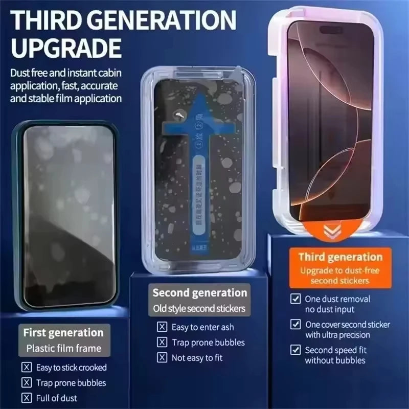 3PCS Anti-Peeping Tempered Glass For iPhone 17 Pro 16 15 18 Pro Max 13 12 Mini 11 14 16e 7 Plus Air XR Privacy Screen Protector