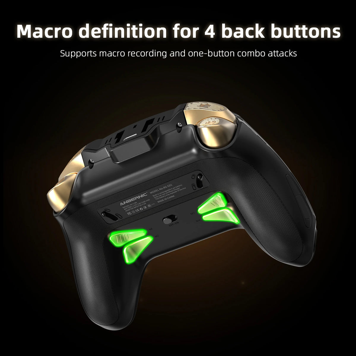 Anbernic RG G01 Interactive Screen Wireless Gaming Controller Compatible with PC/Steam/Linux/Android/Switch/IOS 2.4G Wireless Bluetooth Controller Gamepad Hall Effect Triggers