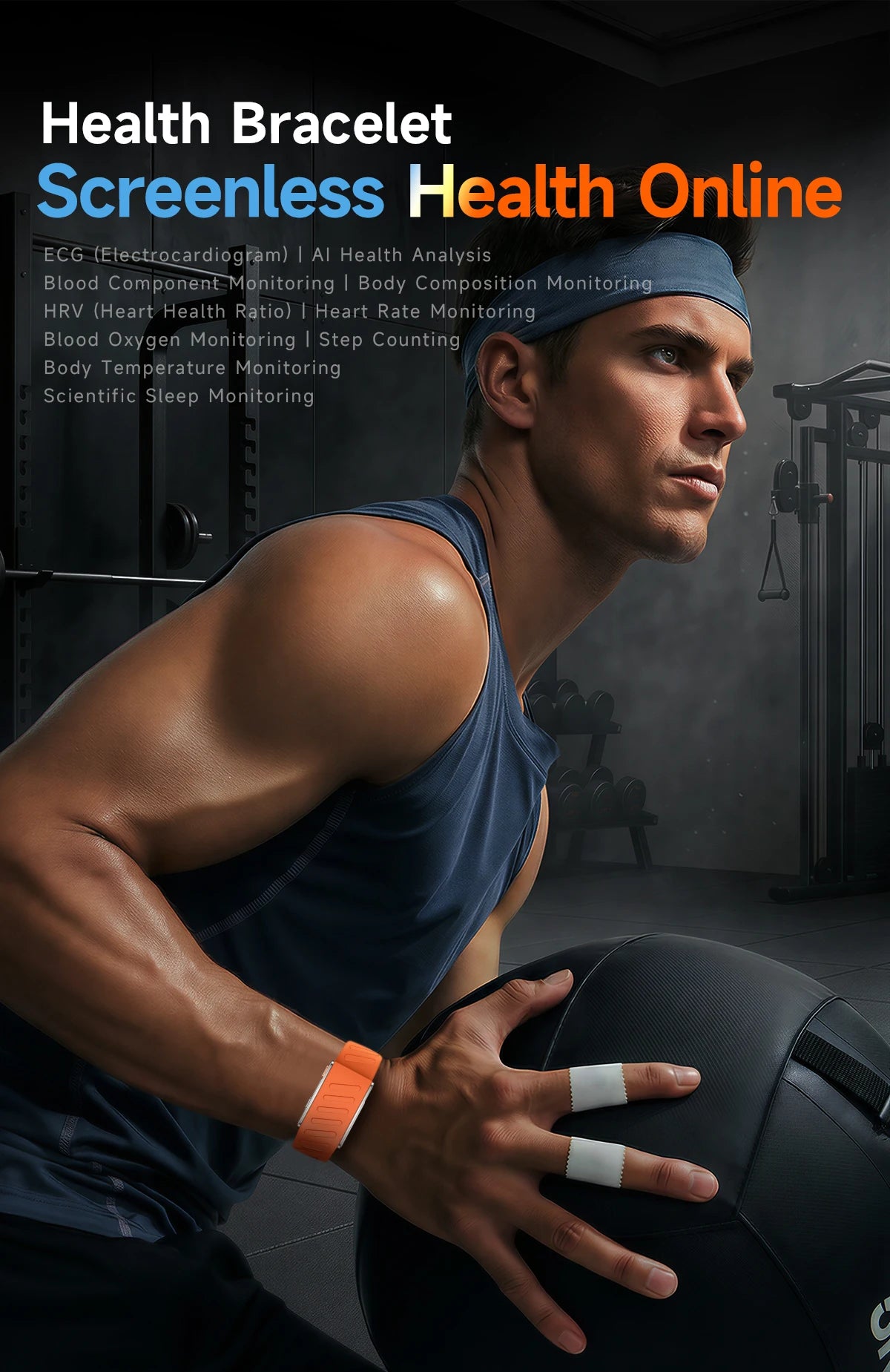 2026 New Nursing Grade Smart Bracelet VWAR MG SpO2 Blood Lipid Uric Acid ECG+PPG Waterproof NO Screen Band Sport Fitness Tracker
