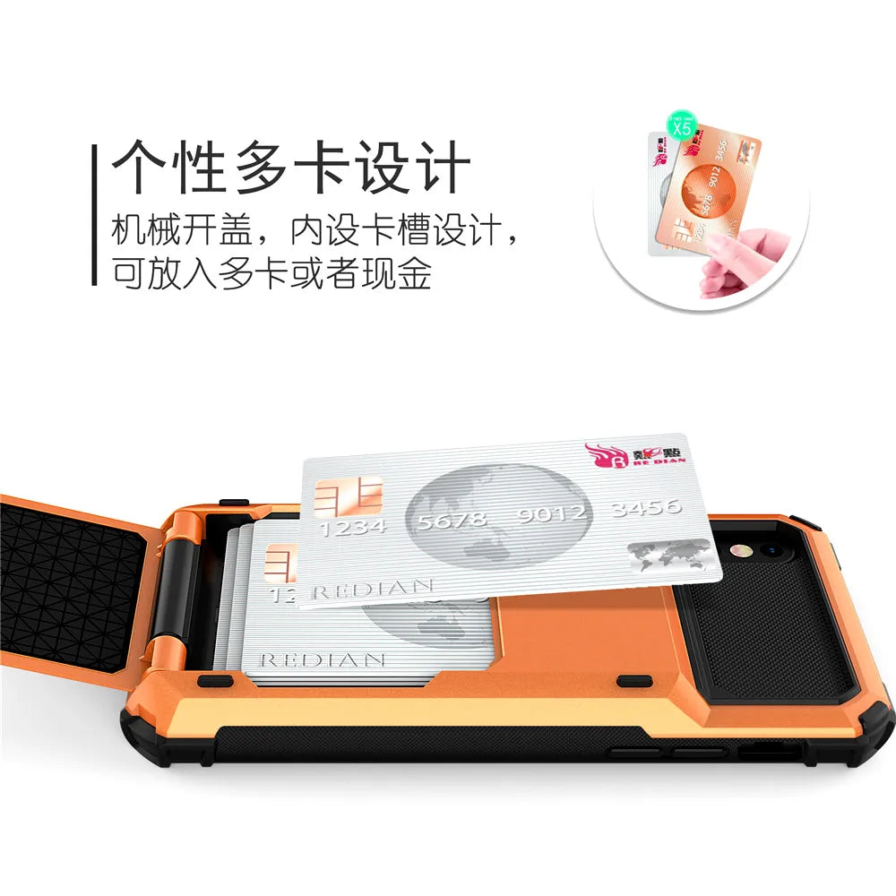 For iPhone 14 13 12 11 Pro 11 Pro Max 7 8 Plus XS MAX 6 Case Flip Card Slots Business Armor Cover For iPhone X XS XR 7 7+ 6 6S