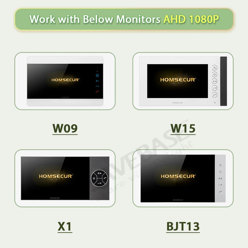 4 Wire M1 HD Doorbell Camera Surface Mount 120° View Angle ONLY for HOMSECUR 1080P Video Door Phone Intercom Home Security