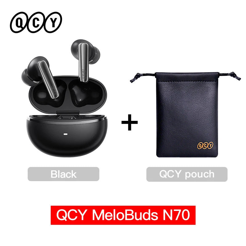 QCY HT18 MeloBuds N70 Wireless Earphones Bluetooth 6.0 Hi-Res with LDAC Audio Earbuds Hybrid ANC Dual Driver Headsets 50Hrs IPX5