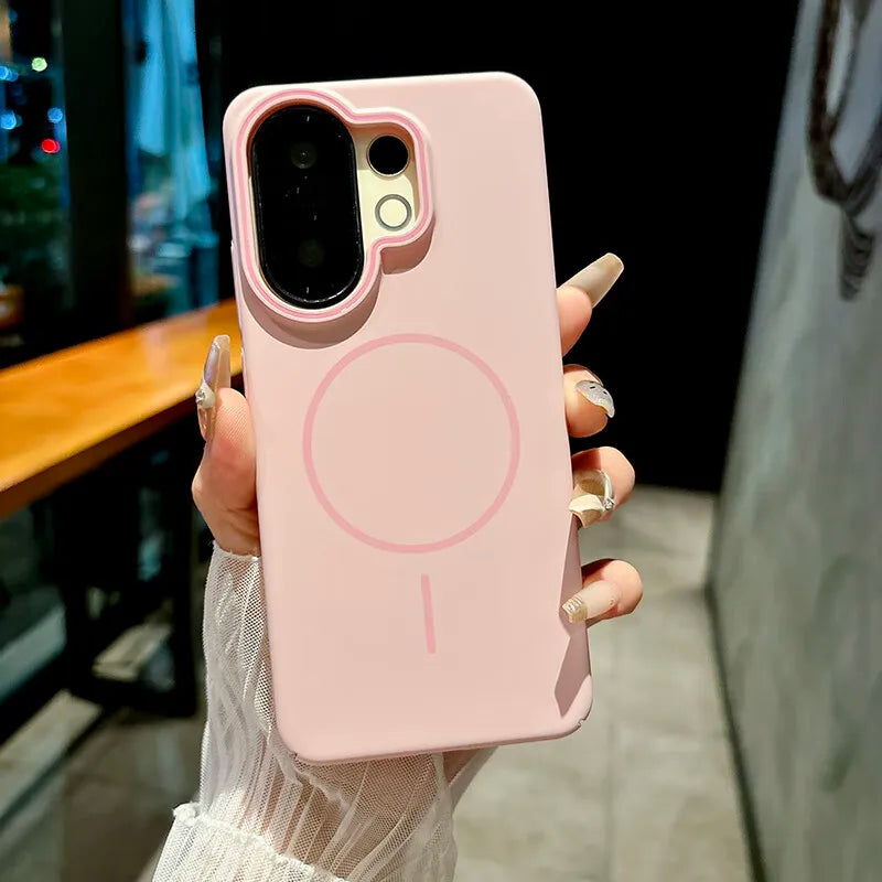 For VIVO X200 FE S30 Pro Mini Case Stylish Simple Solid Color Magnetic PC Cover For VIVO S 30 Promini Shockproof Bumper Funda