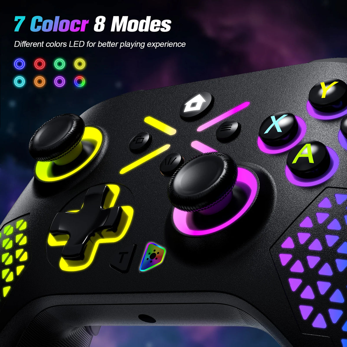 Turpow RGB Gamepad For Xbox One Controller,Xbox Seris S/X Dual Vibra 6Axis Gyroscope Wireless Game Xbox Console