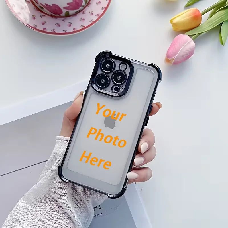 DIY Custom Couple Photo Electroplated Phone Case For IPhone18 17 16 15 14 13 12 Pro Max Plus Air 17e 16e Personalized Back Cover