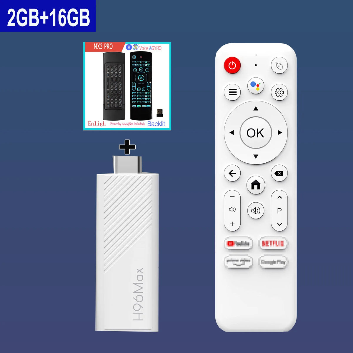 H96 MAX Android TV Stick Allwinner H313 with 2.4G Wifi 5G Wifi6 Dual Brand 8GB 16GB 4K 3D HDR Goole Voice Remote DC 5V 2A