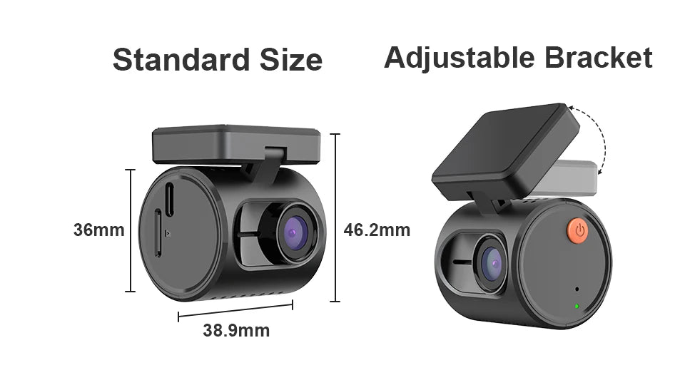 2K Mini Dash Camera Front DVR KAWA MINI 3 Hidden Dash Cam Video Recorder Emergency Voice Control Night Vision WiFi Dashcam