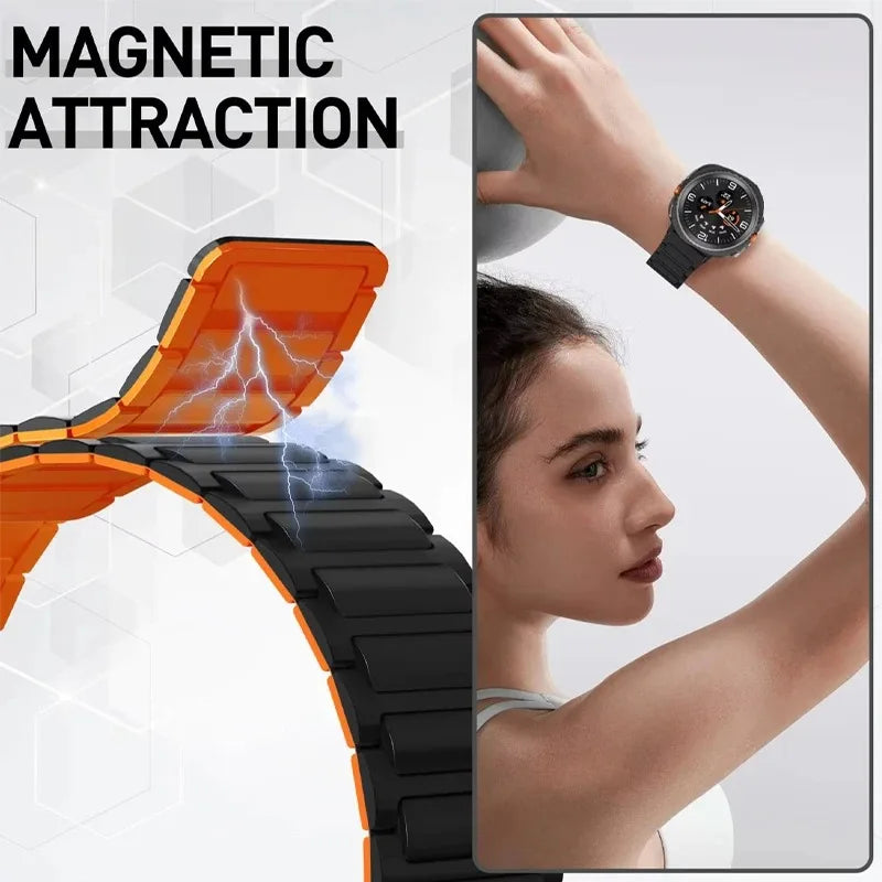 Silicone Strap For Samsung Galaxy Watch 8 40mm 44mm Magnetic Bracelet Accessories Wristband For Galaxy Watch 8 Classic 47mm Belt