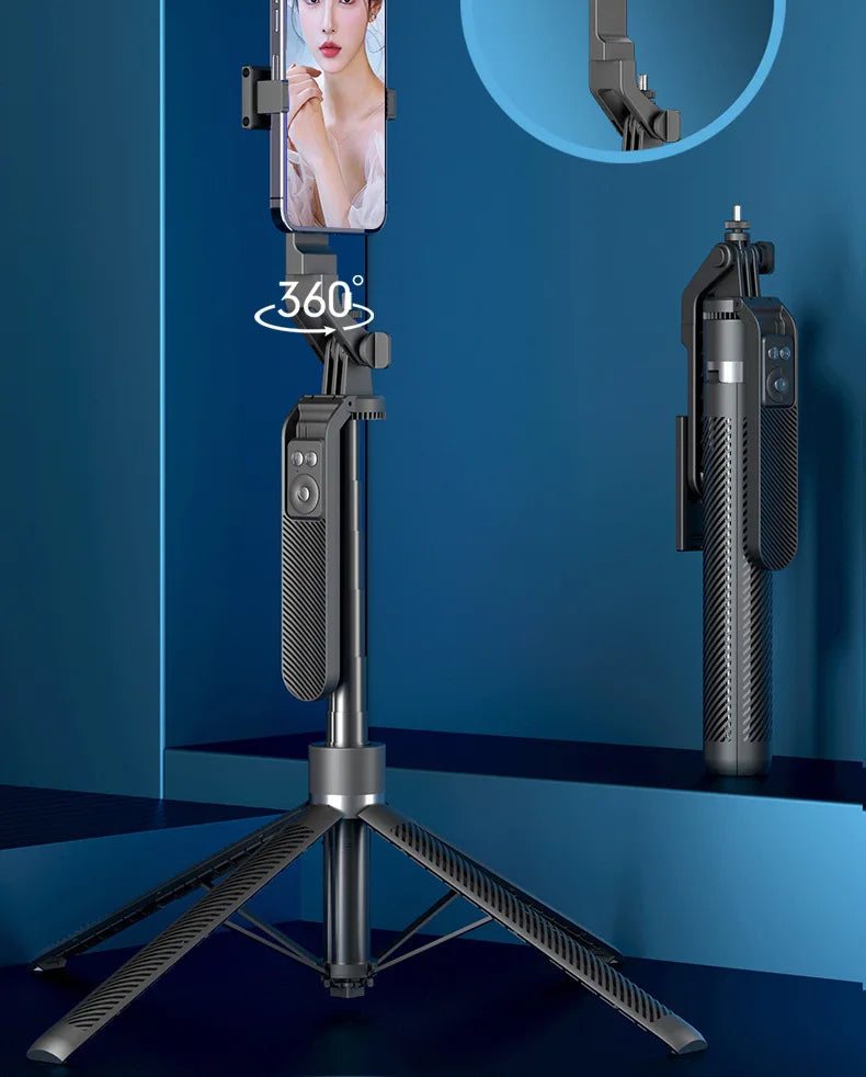 A14 Bluetooth Selfie Stick 1.8M Aluminum Alloy Tripod Stand with One-Key Pop-Up for Phone Live Streaming and Photography