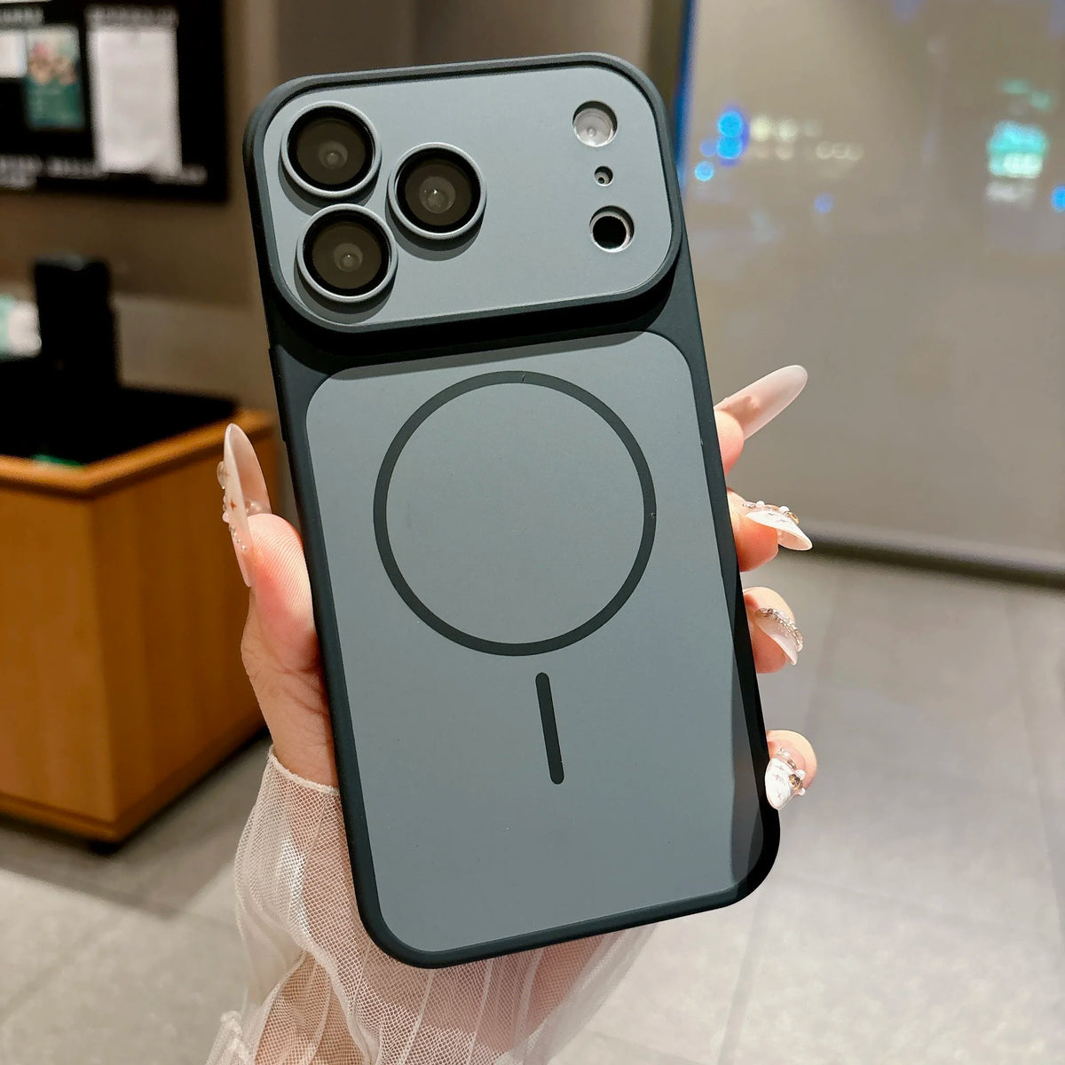 Shockproof Frosted Contrast Color Magnetic Case For iPhone 17 16 15 14 13 12 11 Pro Max Magnetic Capa Lens Protection Cover