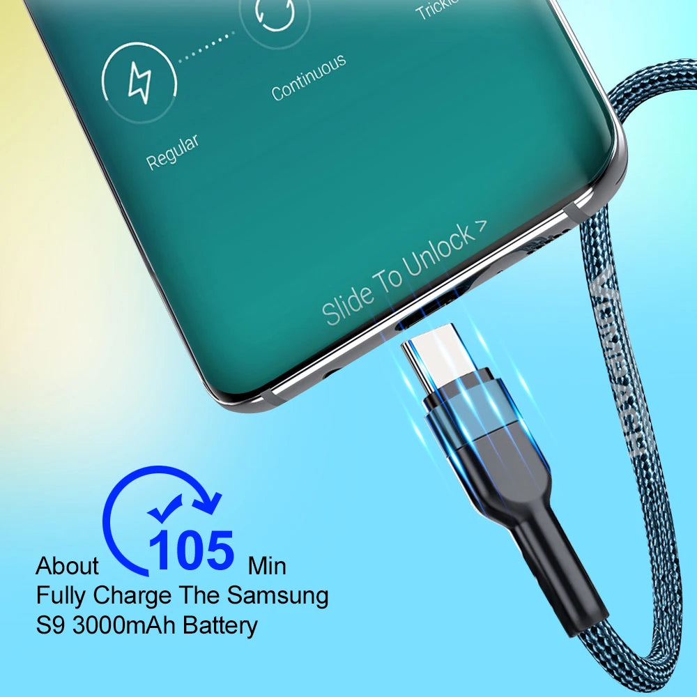 5A USB Type C Cable Wire For Samsung S10 S20 Xiaomi mi 11 Mobile Phone Fast Charging USB C Cable Type-C Charger huawei Cables
