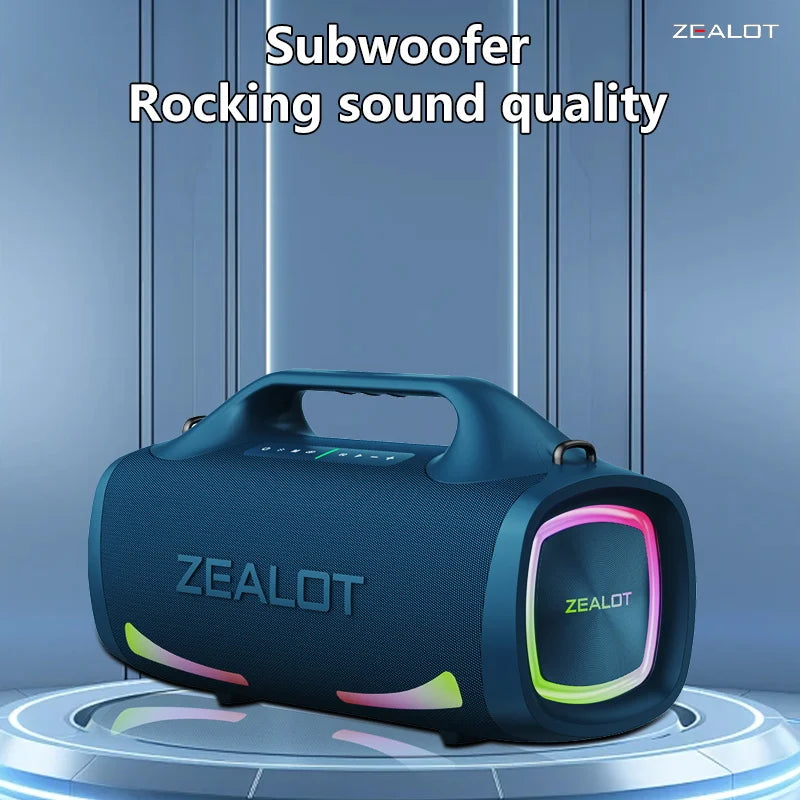 Zealot S79 100W Wireless Speaker, Portable Subwoofer Speaker, Hi-Fi Sound Quality, Dual Pairing, Fast Charging, 24000mAh.
