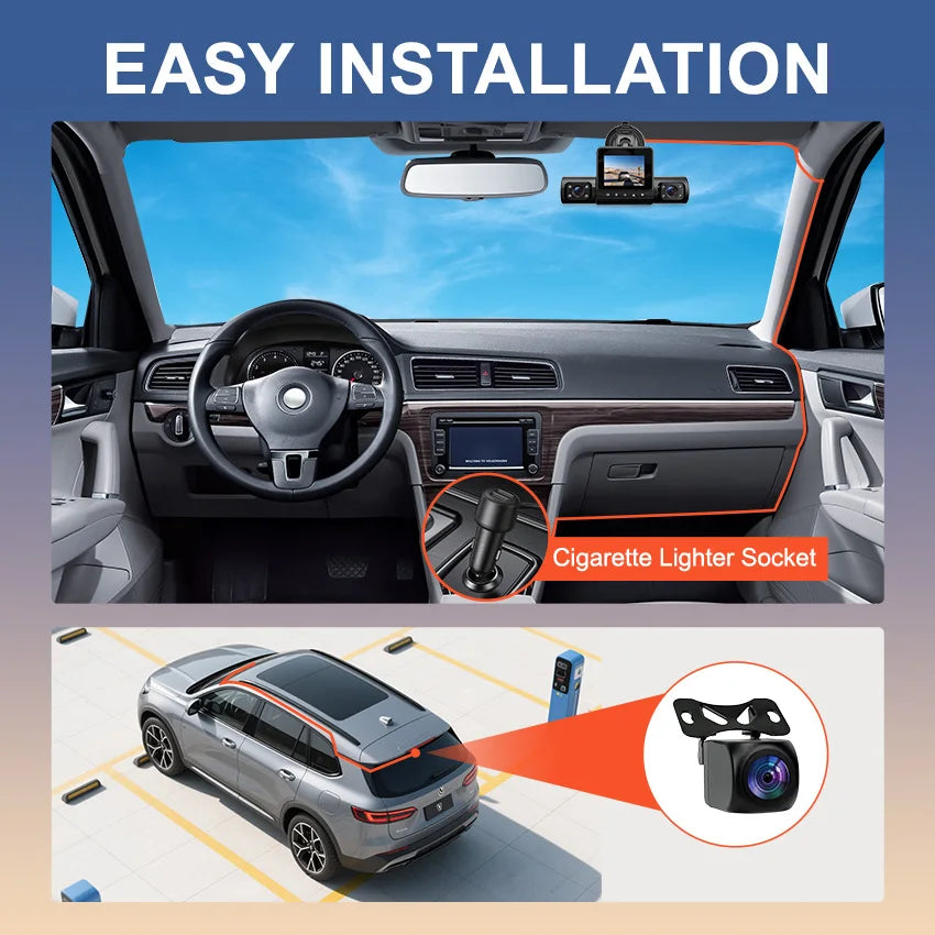 HD1080P 4channels Dashcam 2inch IPS Car Camera Night Vision Recording Auto DVR Loop Dash Recorder Vehicle Accessories
