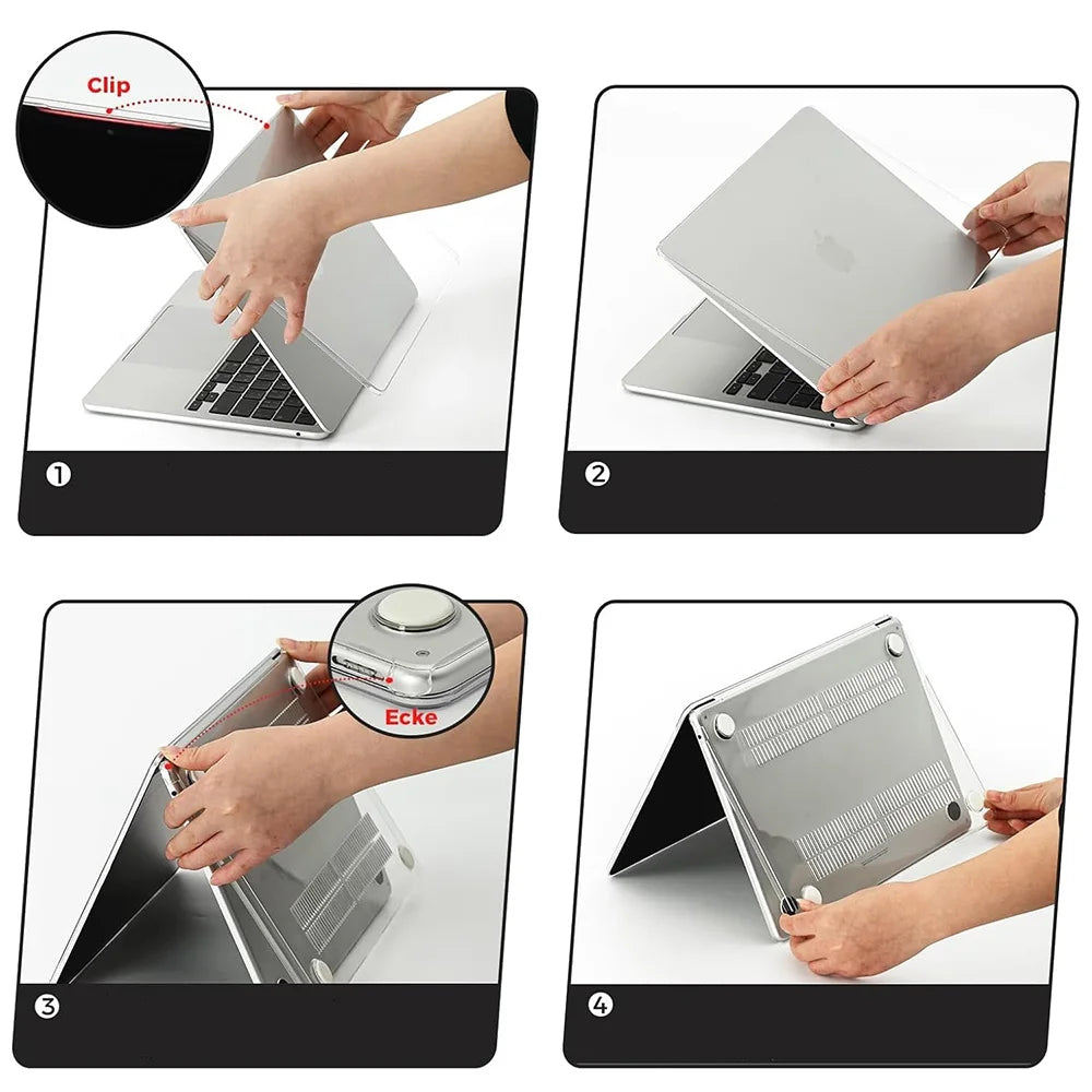 Laptop Case for MacBook Air 13.6 M5 M4 M3 M2 A3449 A3240 A3113 A2681 Pro 13 A2338 A2289 A2251 A2337 A2179 A1932 Cover New