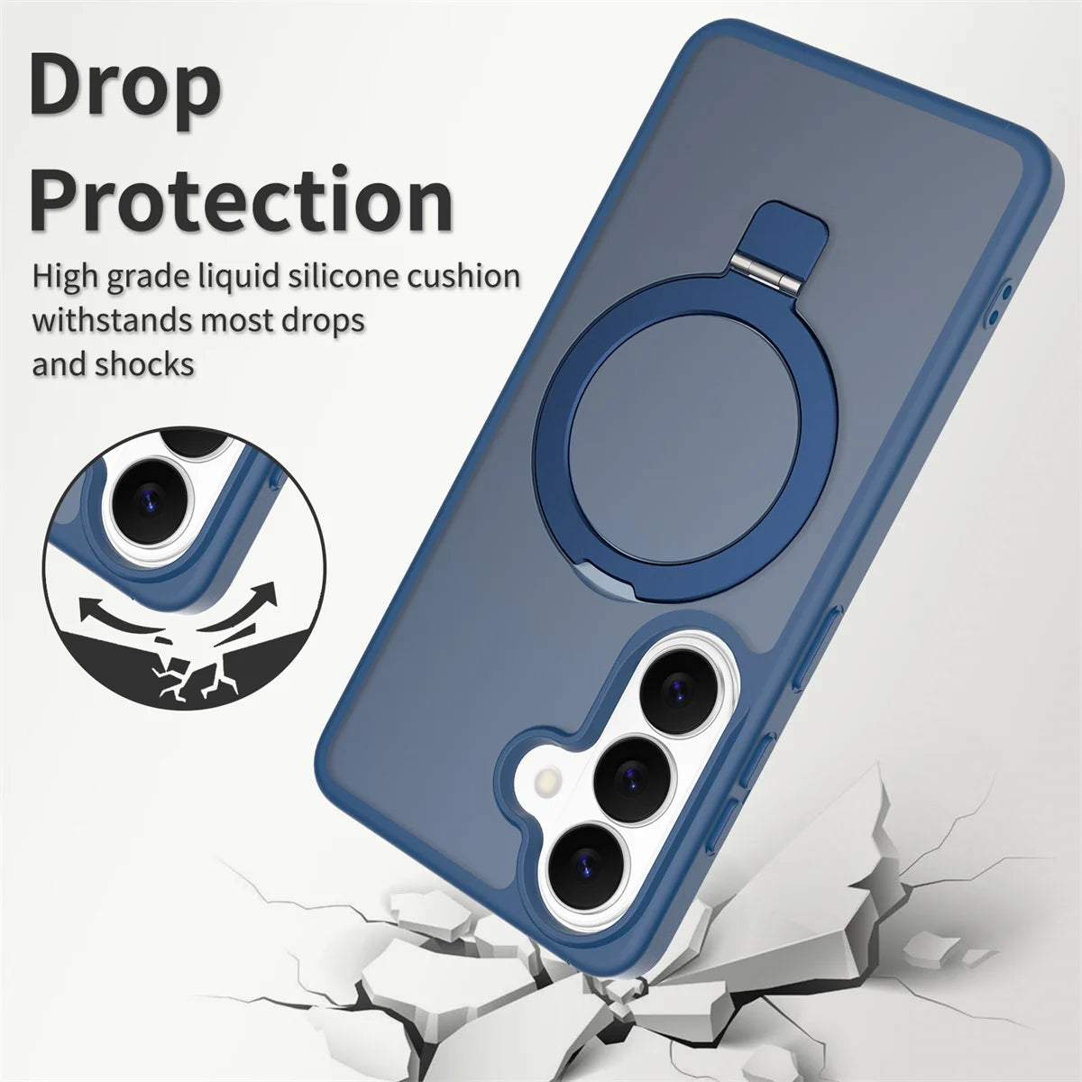 Magnetic for Magsafe Phone Case for Samsung Galaxy S25 Edge S26 Ultra S24 FE S23 A06 A07 A17 A16 A36 A56 Ring Holder Hard Cover