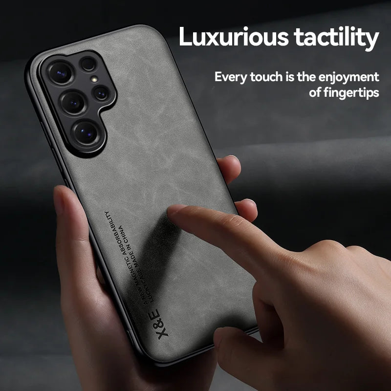 Magnetic Leather Protect Phone Case For Samsung Galaxy S26 S25 S24 S23 S22 Note 20 Ultra Plus S26FE S25FE S24FE Case Back Cover