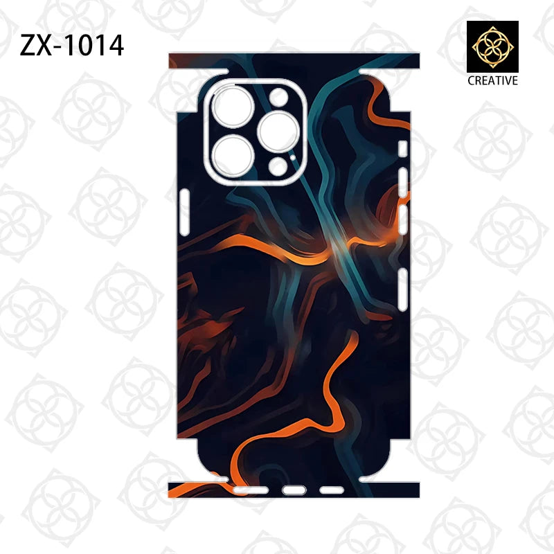For iPhone 14 13 Pro Max 12 Mini 15 16 Colorful 3M Film Wrap Stickers Cases Back Cover Decal Skin Film Protector Sticker