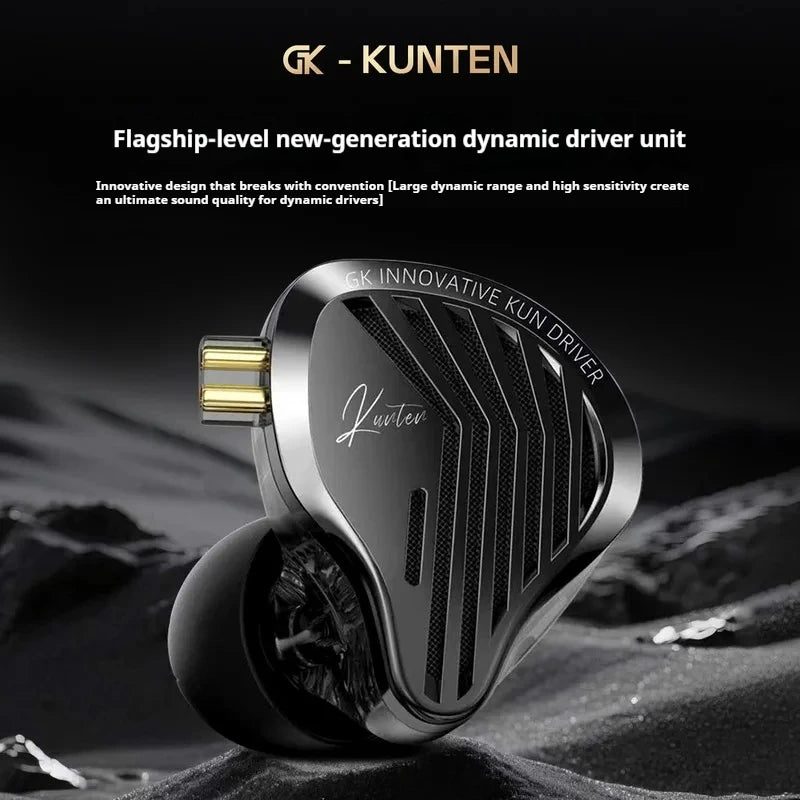 GK-KUNTEN Wired Earphones Flagship Single Motion In Ear Heavy Bass Fever HIFI High Quality Earphones
